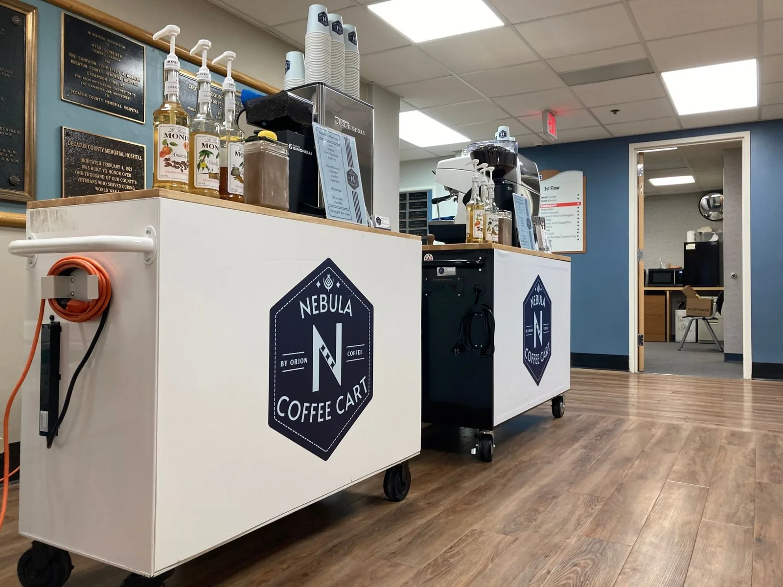 Barista working at the Nebula Coffee Cart at an Ohio event