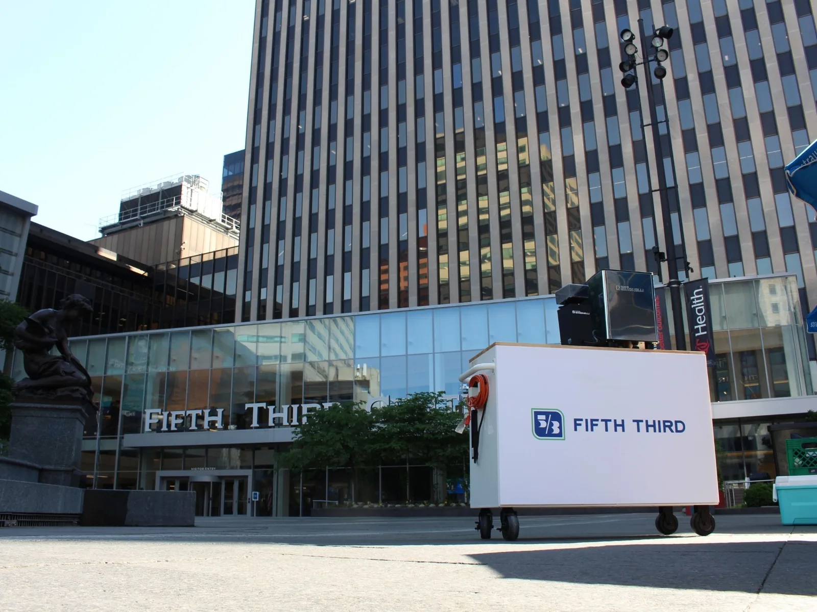 Corporate mobile coffee cart catering for Fifth Third Bank