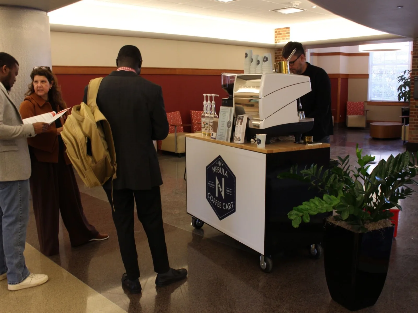 Espresso bar catering for corporate meeting