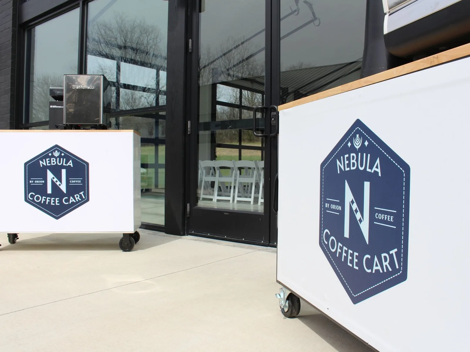 Mobile espresso catering at business summit