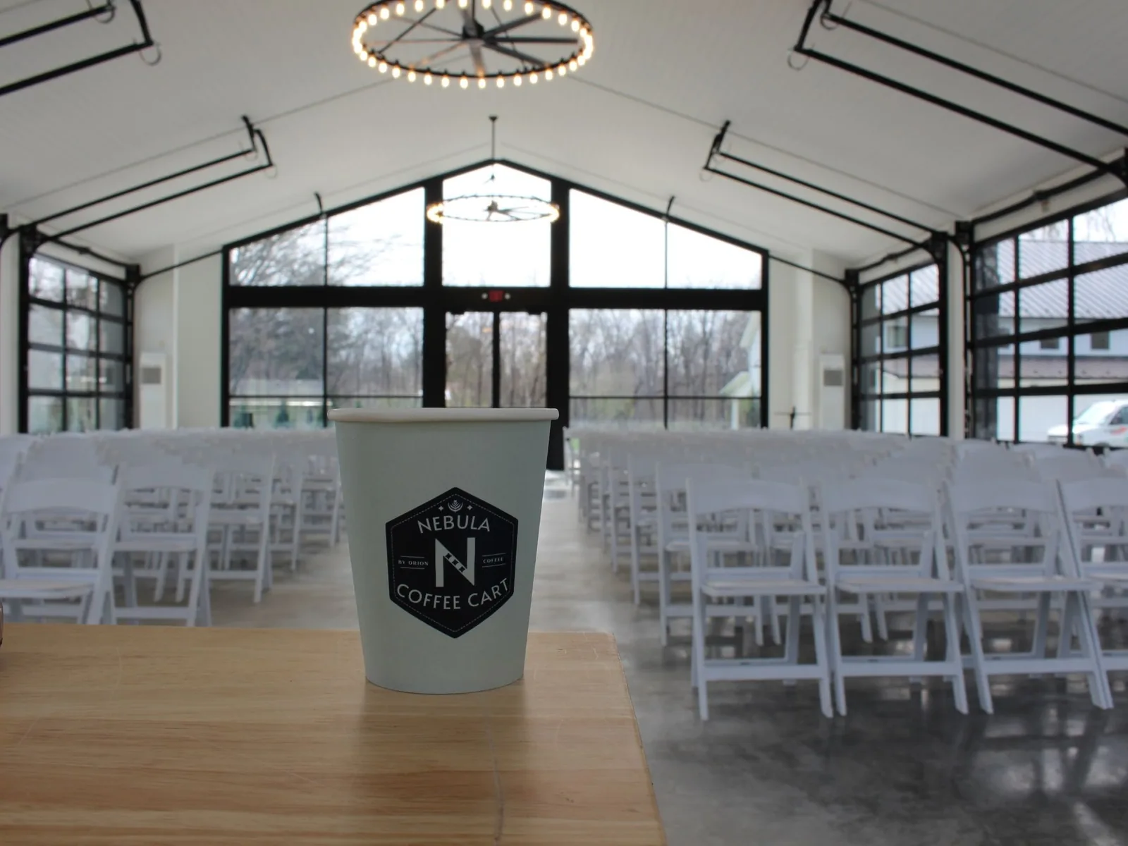 Wedding coffee service with Nebula Coffee Cart