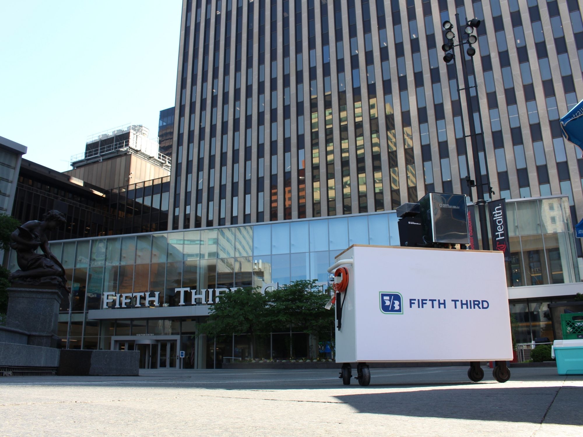 Corporate mobile coffee cart catering for Fifth Third Bank