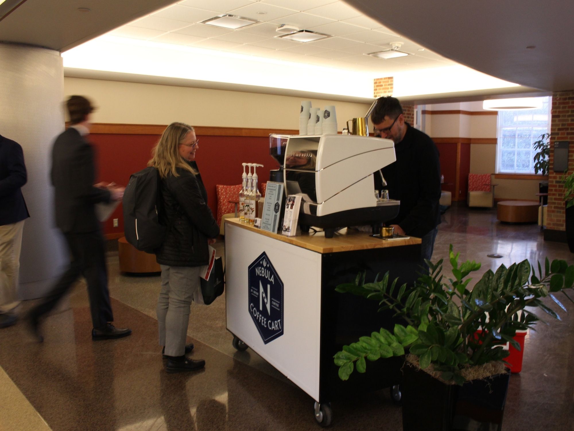 Coffee service at professional networking event