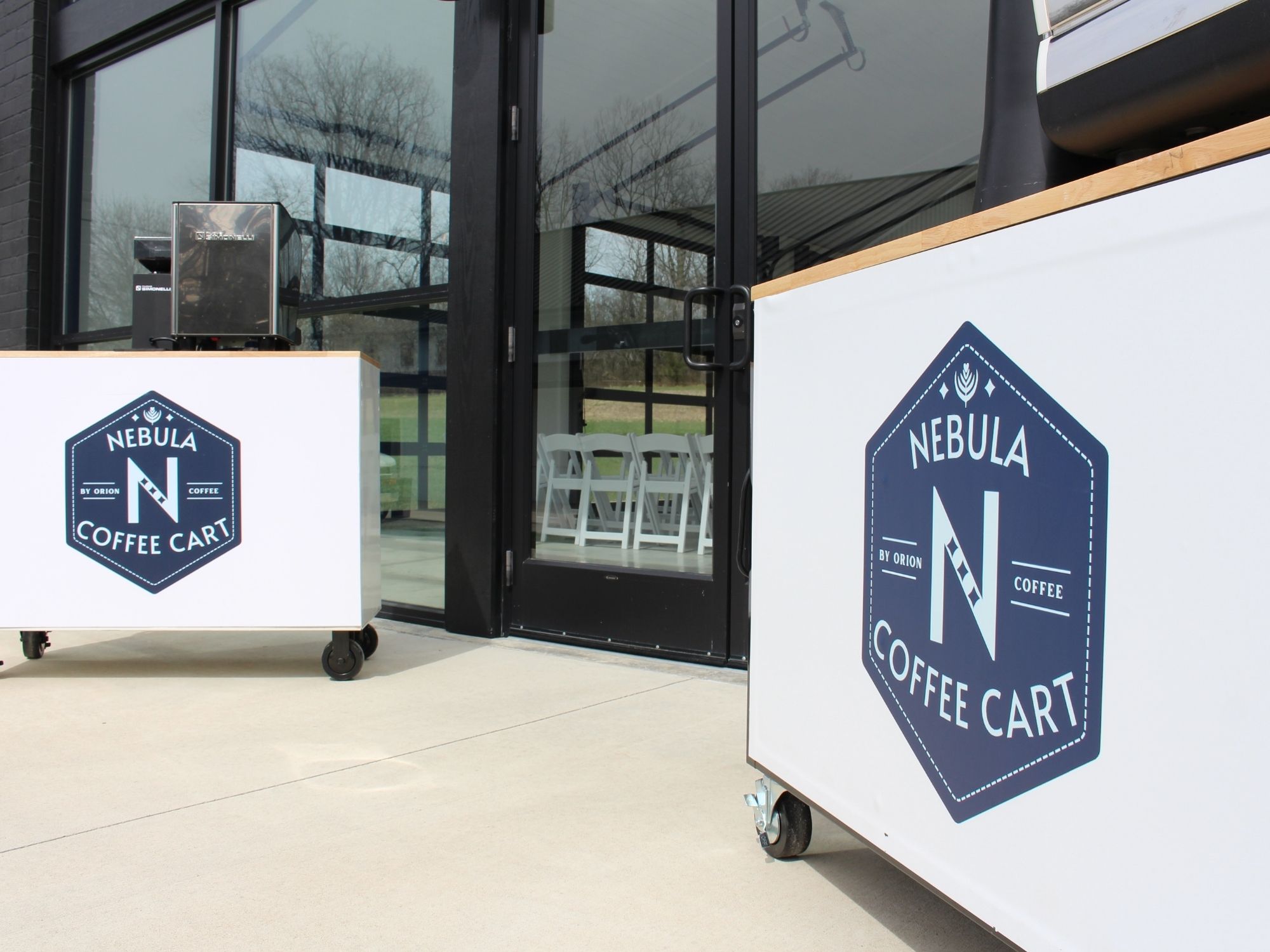 Mobile espresso catering at business summit