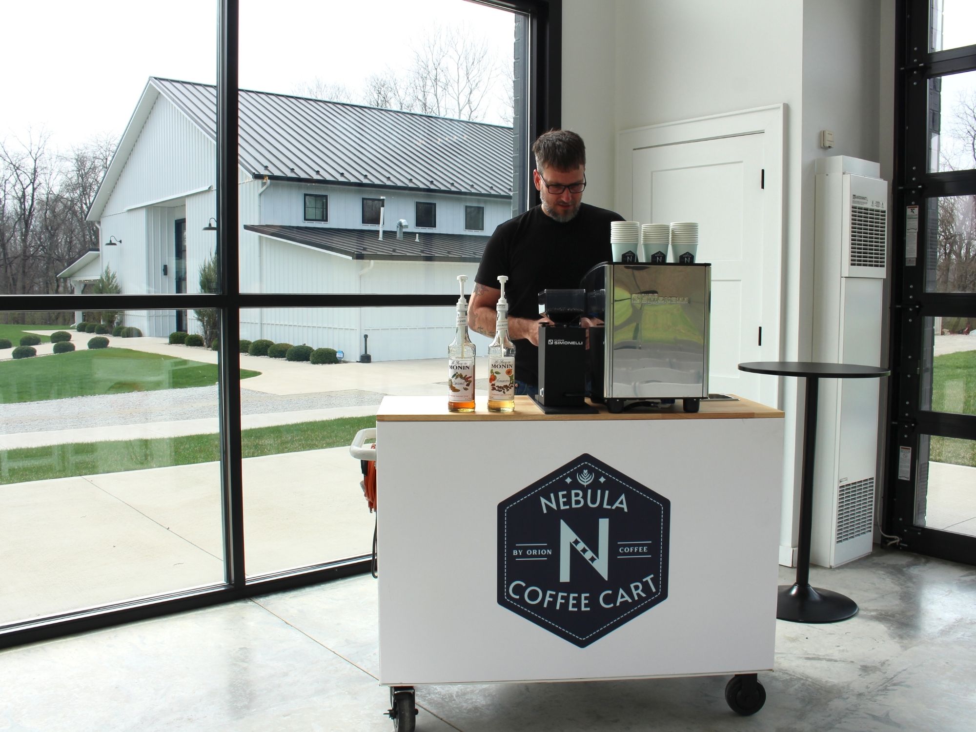 Coffee catering setup for engagement party