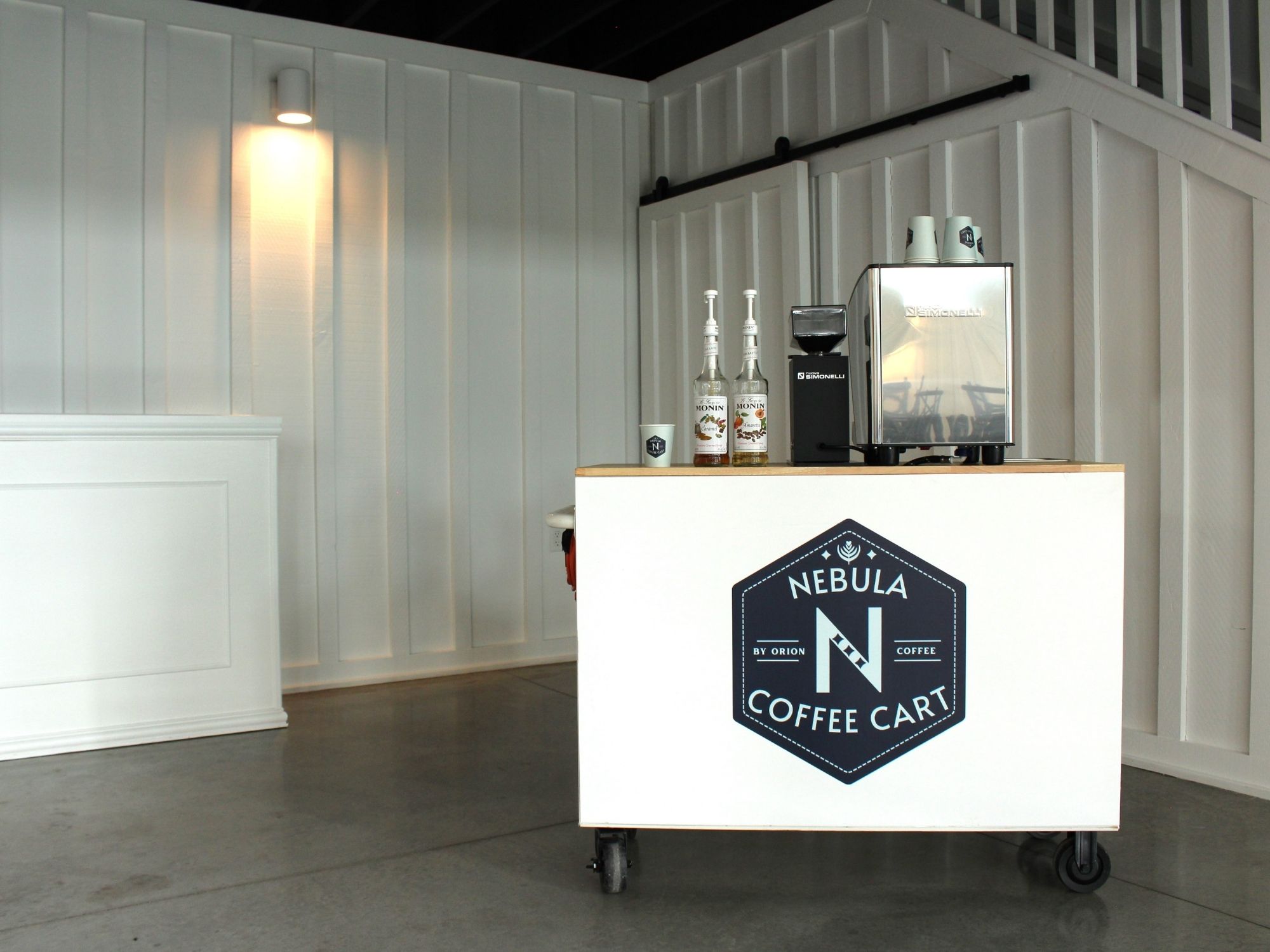 Mobile espresso bar at anniversary party