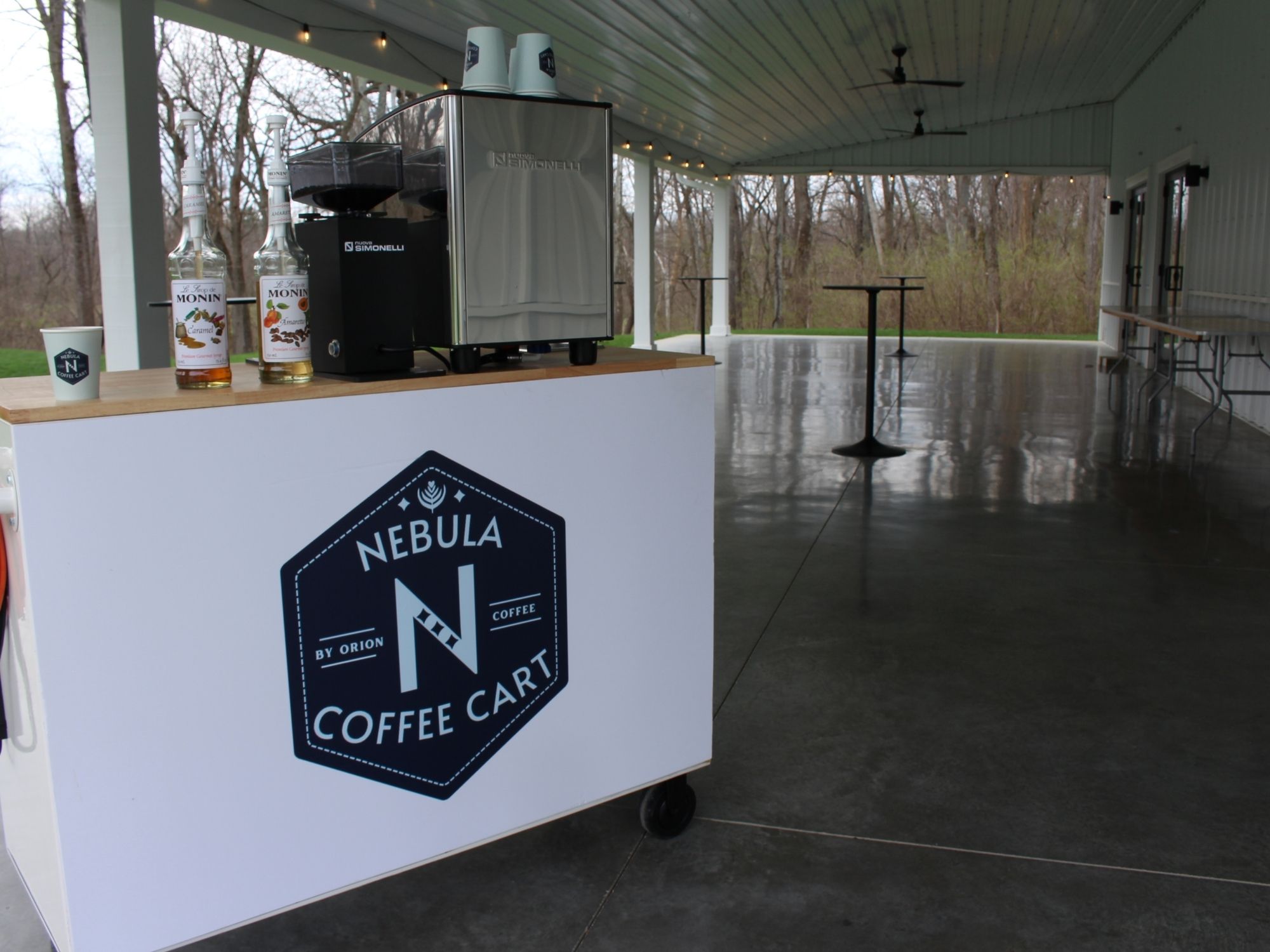 Coffee catering setup for memorial service