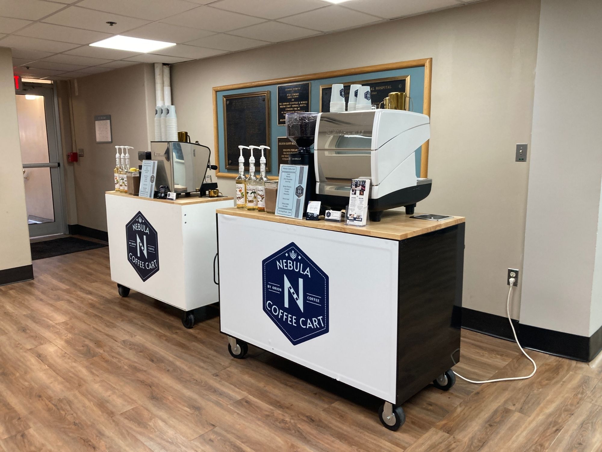 Mobile coffee cart at charity fundraiser