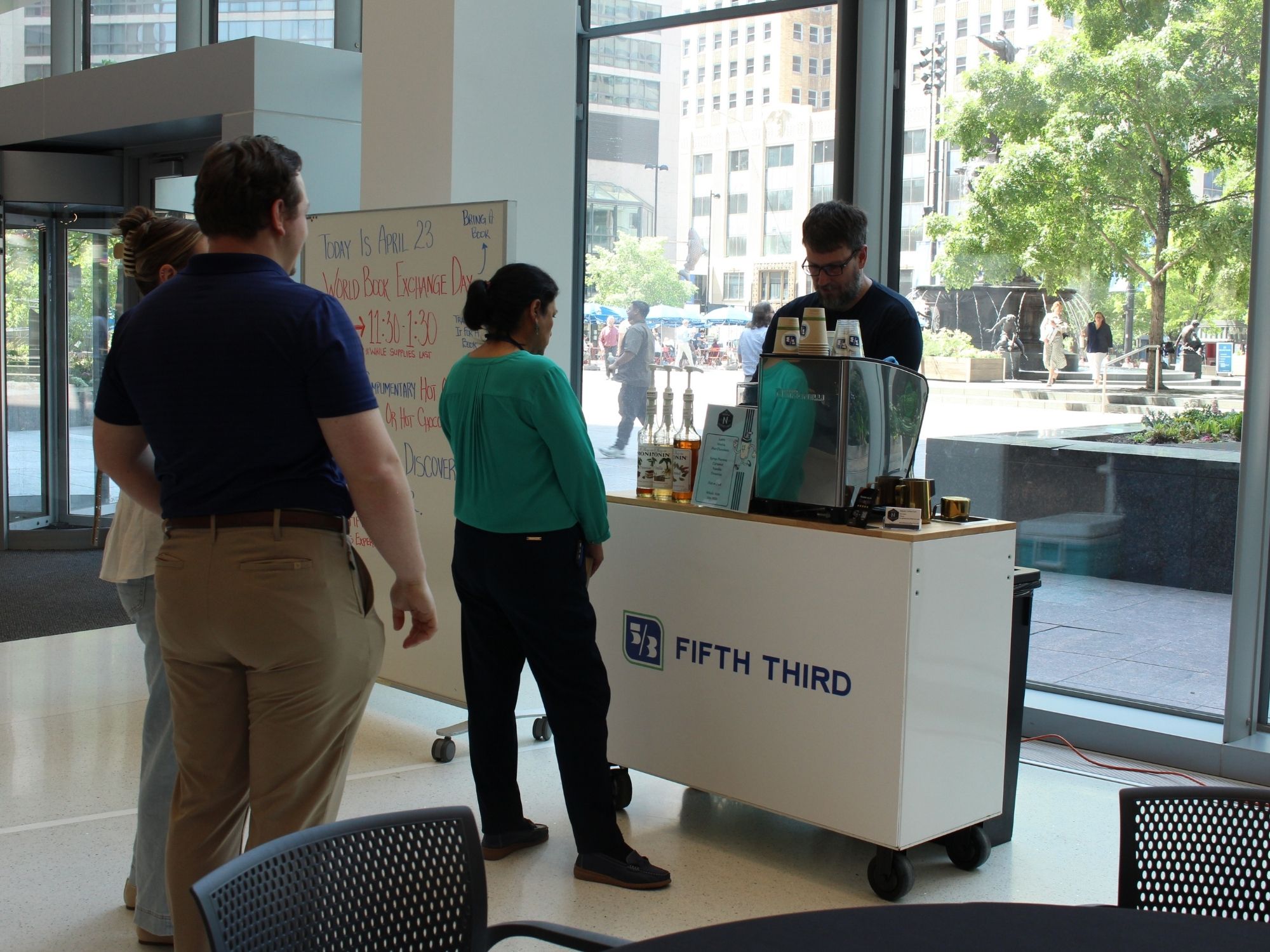 Mobile coffee service at museum event