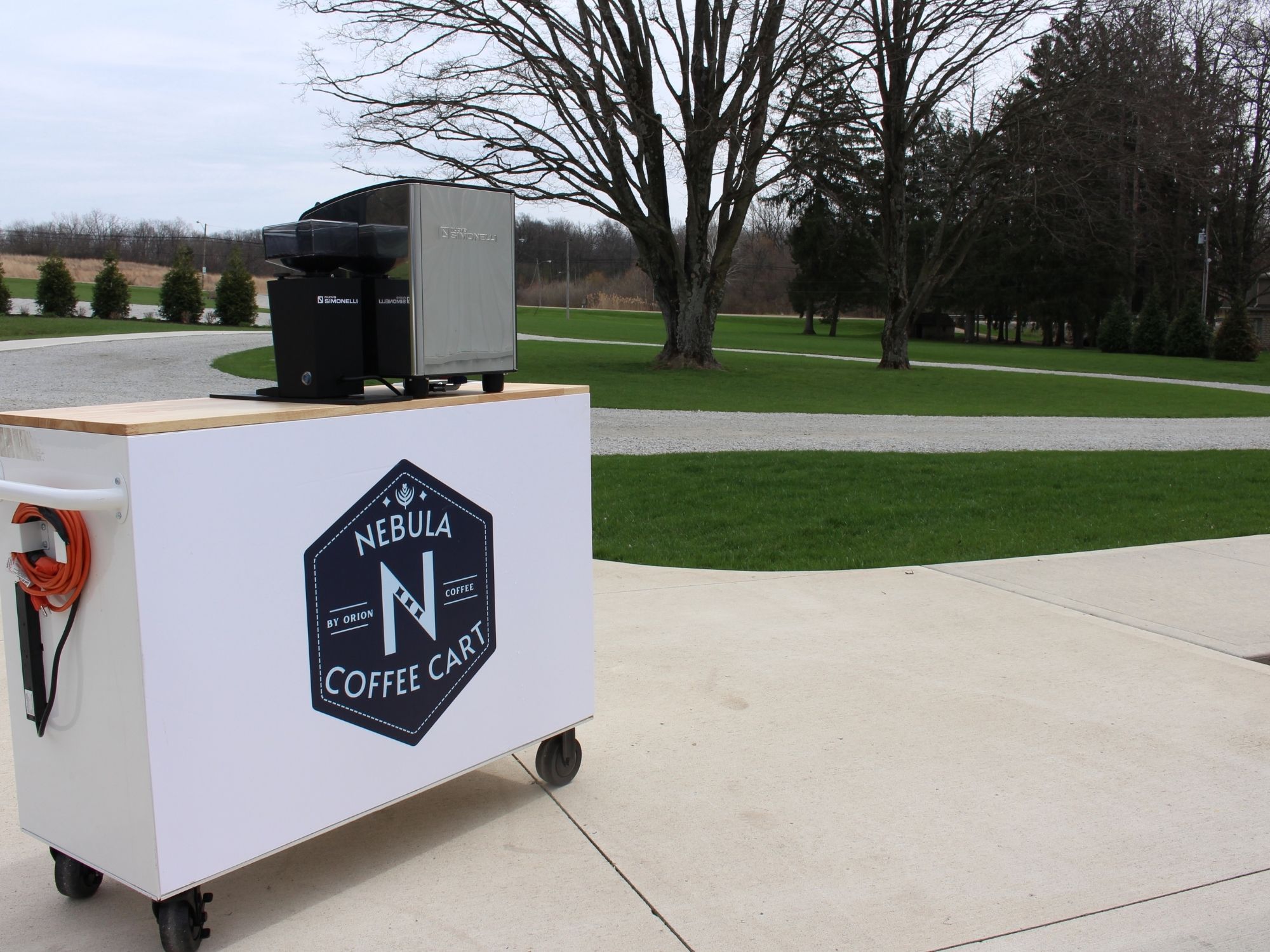 Coffee cart ready for outdoor event catering